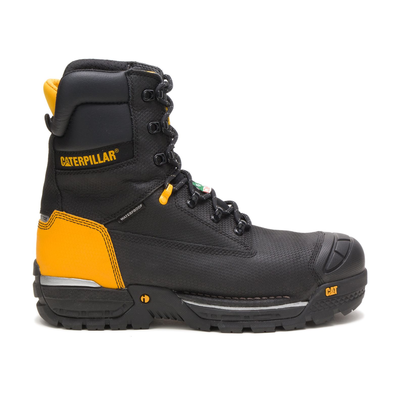 Caterpillar Excavator Lt 8" Waterproof Tx Composite Toe Csa - Mens Work Boots - Black - NZ (069FTKLUN)